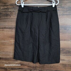 Vtg Talbots Pleated Polka Dot Skirt 4 Bow Belt Pockets 80's Pin Up Ethereal